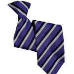 Purple and white striped clip on school tie