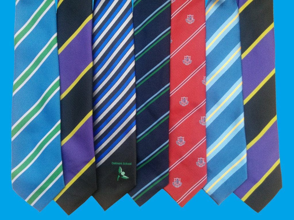 School ties laid side by side 