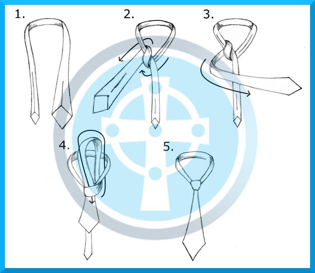 Step by step illustration of how to tie a pratt tie knot