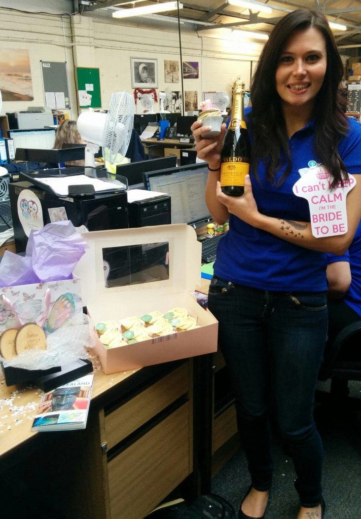 Wedding day for a member of staff! | wedding Louise with gifts