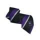 Navy and purple striped boat club tie with embroidered crest, custom woven in the uk by keltic ties