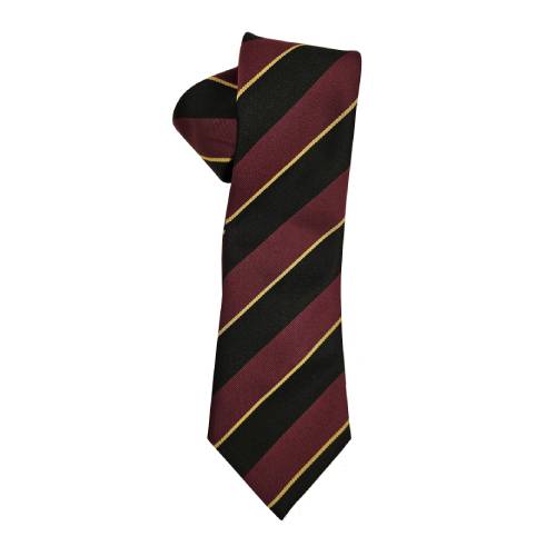 Maroon and black striped corporate tie