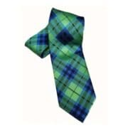 Green and blue tartan corporate tie