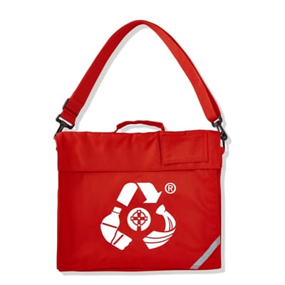 Eco bag book bag red printed red