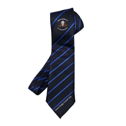 Menai bridge cricket club navy striped tie